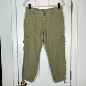 Sanctuary 100% Linen Terrain Crop Cargo Pants